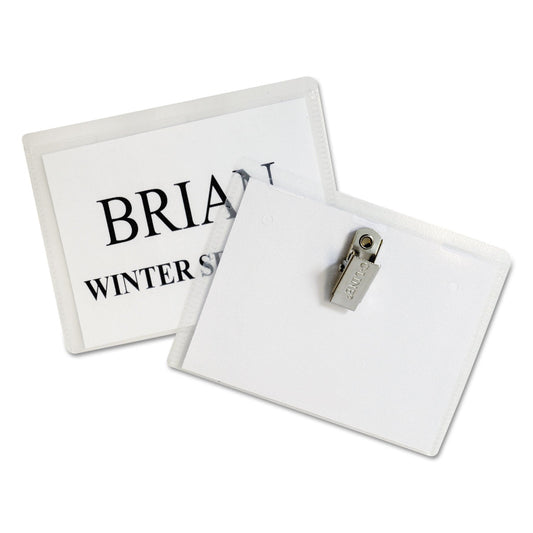 C-Line Name Badge Kits, Top Load, 4 x 3, Clear, 50/Box