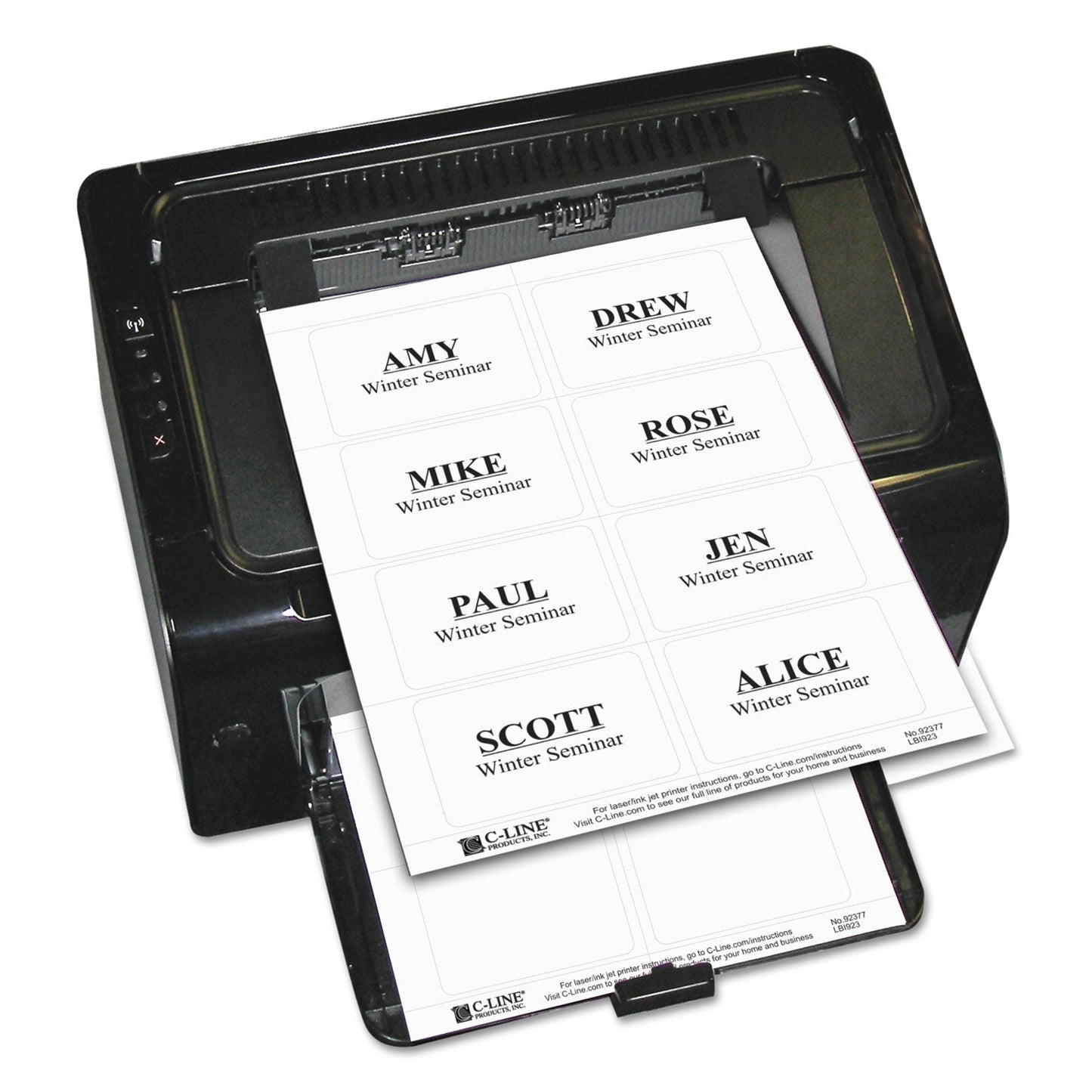 C-Line Laser Printer Name Badges, 3 3/8 x 2 1/3, White, 200/Box