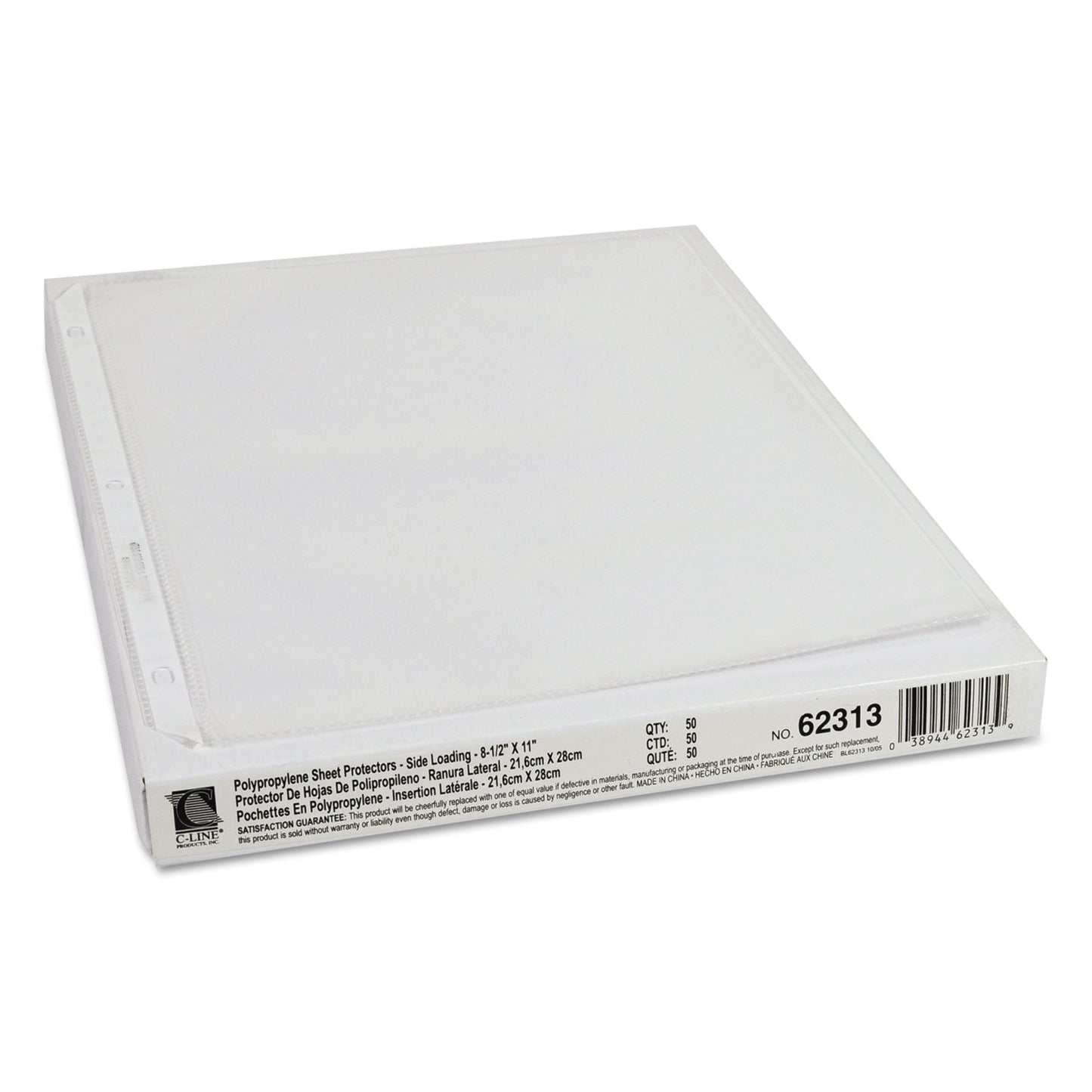 C-Line Side Loading Polypropylene Sheet Protectors, Clear, 2", 11 x 8.5, 50/Box