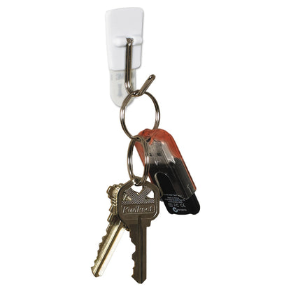 Command General Purpose Wire Hooks, Small, 0.5 lb Cap, White, 3 Hooks and 6 Strips/Pack