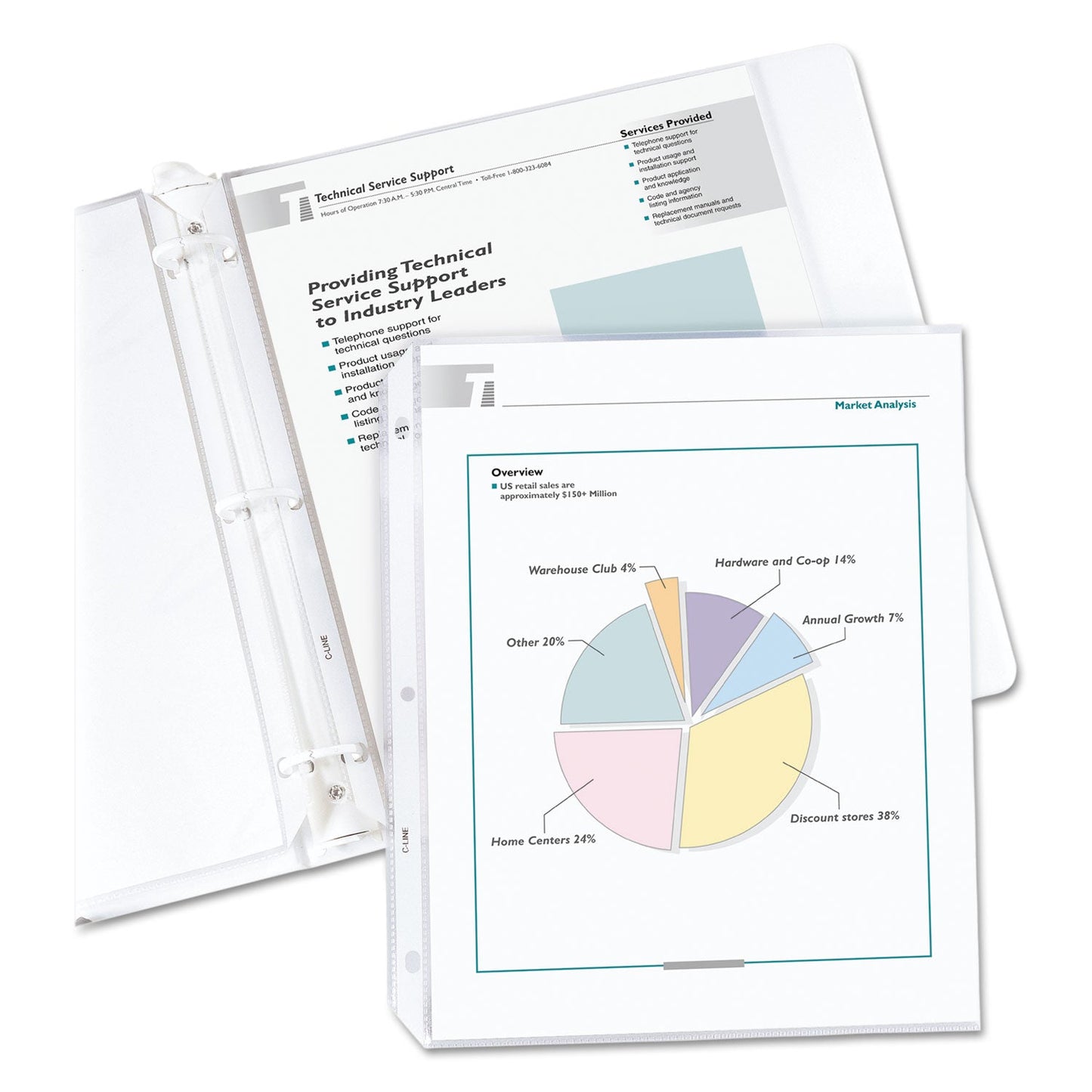 C-Line Economy Weight Poly Sheet Protectors, Reduced Glare, 2", 11 x 8.5, 100/Box