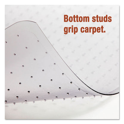 Alera Moderate Use Studded Chair Mat for Low Pile Carpet, 46 x 60, Rectangular, Clear