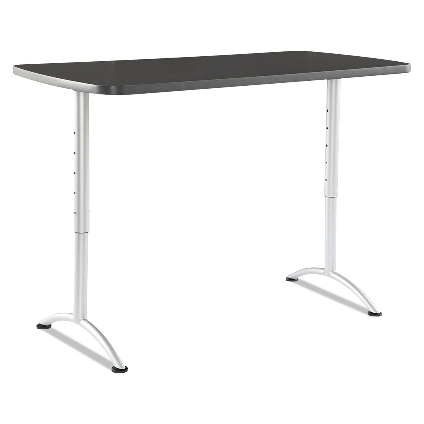 Iceberg ARC Adjustable-Height Table, Rectangular Top, 60w x 30d x 30 to 42h, Graphite/Silver