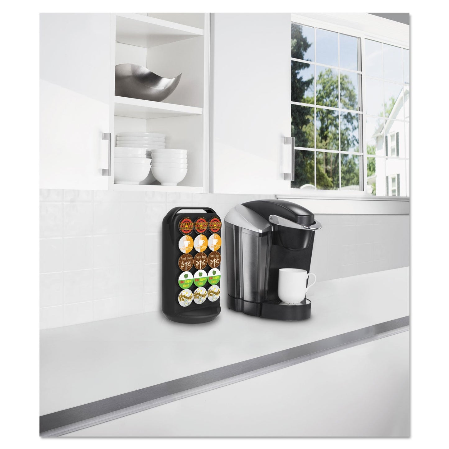 Mind Reader Coffee Pod Carousel, Fits 30 Pods, 6.8 x 6.8 x 12.63, Black