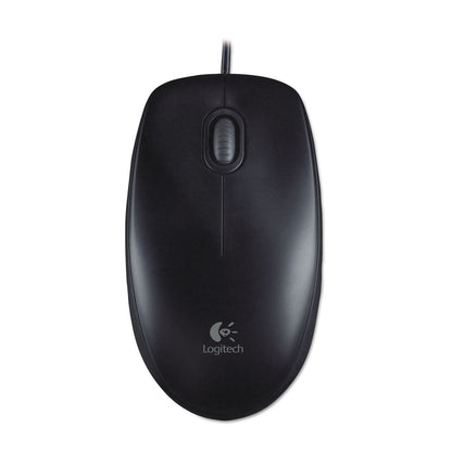 Logitech B100 Optical USB Mouse, USB 2.0, Left/Right Hand Use, Black