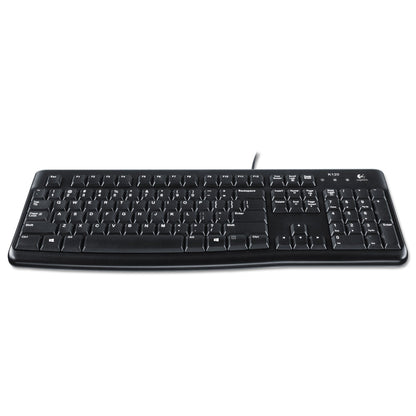 Logitech K120 Ergonomic Desktop Wired Keyboard, USB, Black