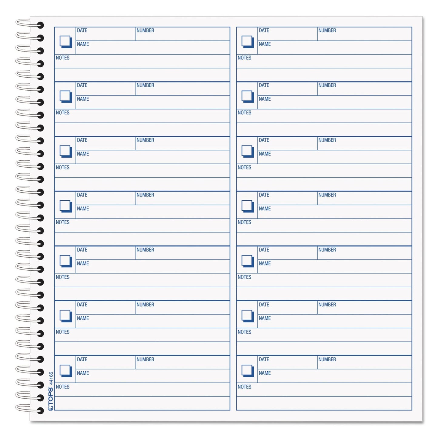 TOPS Voice Mail Log Book, 8.5 x 8.25, 1/Page, 1,400 Forms