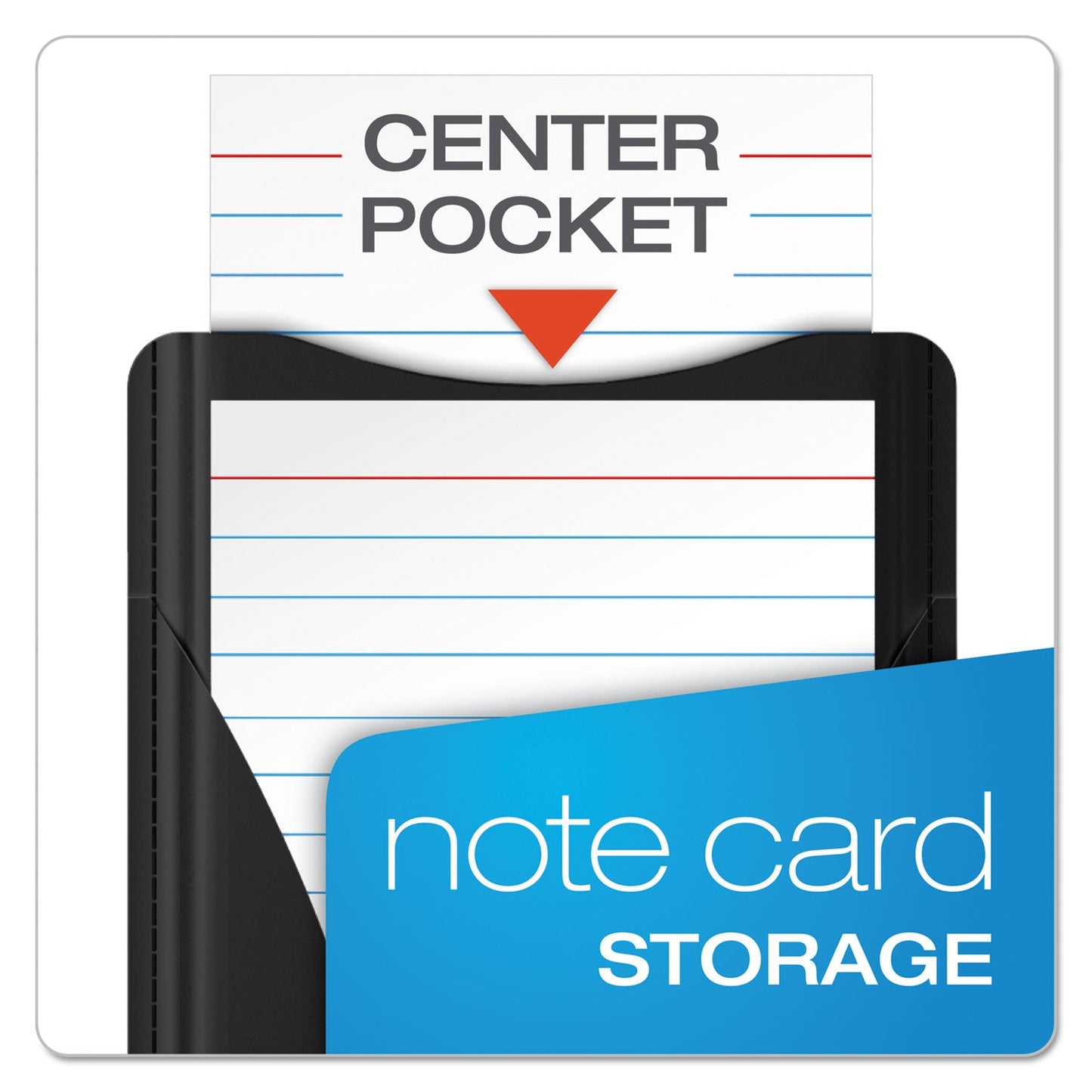 Oxford At Hand Note Card Case, Holds 25 3 x 5 Cards, 5.5 x 3.75 x 5.33, Poly, Black