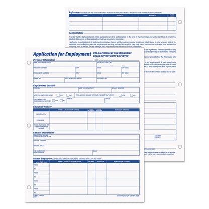 TOPS Employee Application Form, 8.38 x 11, 1/Page, 50 Forms/Pad, 2 Pads/Pack