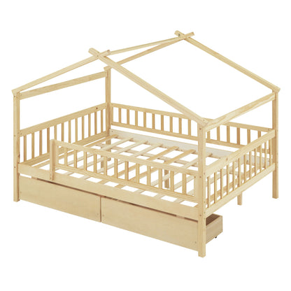 House Bed With 2 Drawers