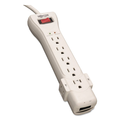 Tripp Lite Protect It! Surge Protector, 7 AC Outlets, 15 ft Cord, 2,520 J, Light Gray