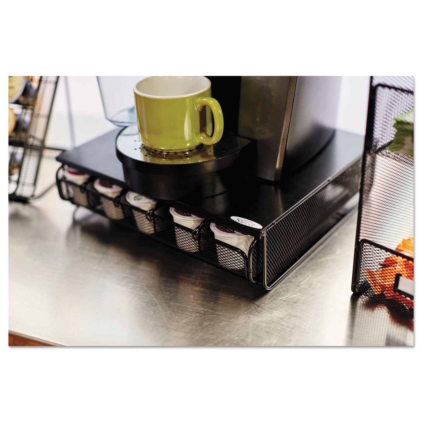 Safco One Drawer Hospitality Organizer, 5 Compartments, 12.5 x 11.25 x 3.25, Black