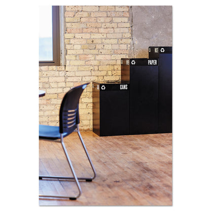 Safco Public Square Paper-Recycling Container, Square, Steel, 42 gal, Black
