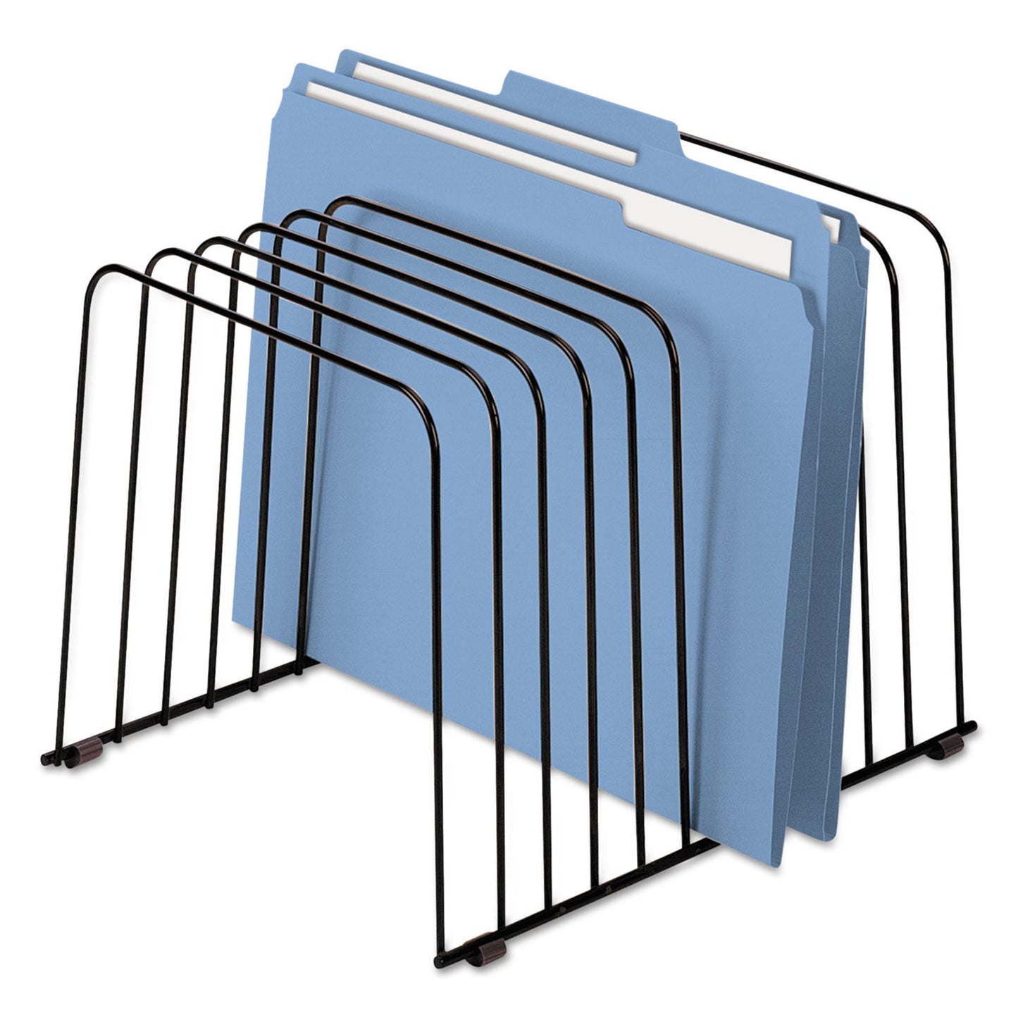 Fellowes Wire Desktop Organizer, 11 Sections, Letter to Legal Size Files, 9" x 11.38" x 8", Black