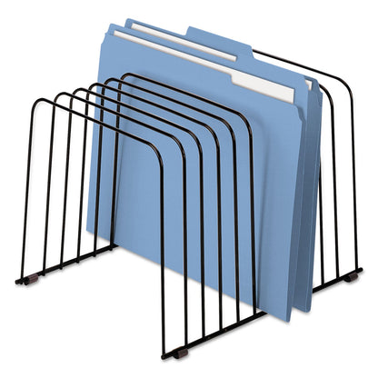 Fellowes Wire Desktop Organizer, 11 Sections, Letter to Legal Size Files, 9" x 11.38" x 8", Black