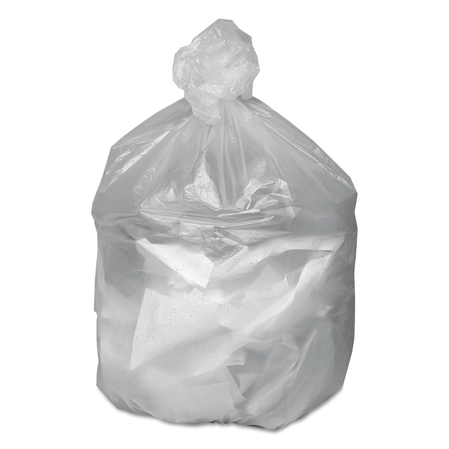 Good 'n Tuff Waste Can Liners, 33 gal, 9 microns, 33" x 39", Natural, 500/Carton