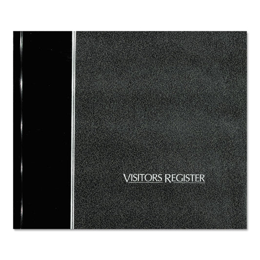 National Hardcover Visitor Register Book, Black Cover, 9.78 x 8.5 Sheets, 128 Sheets/Book