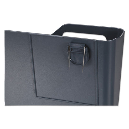 Universal Recycled Plastic Cubicle Single File Pocket, Cubicle Pins Mount, 13.5 x 3 x 7, Charcoal