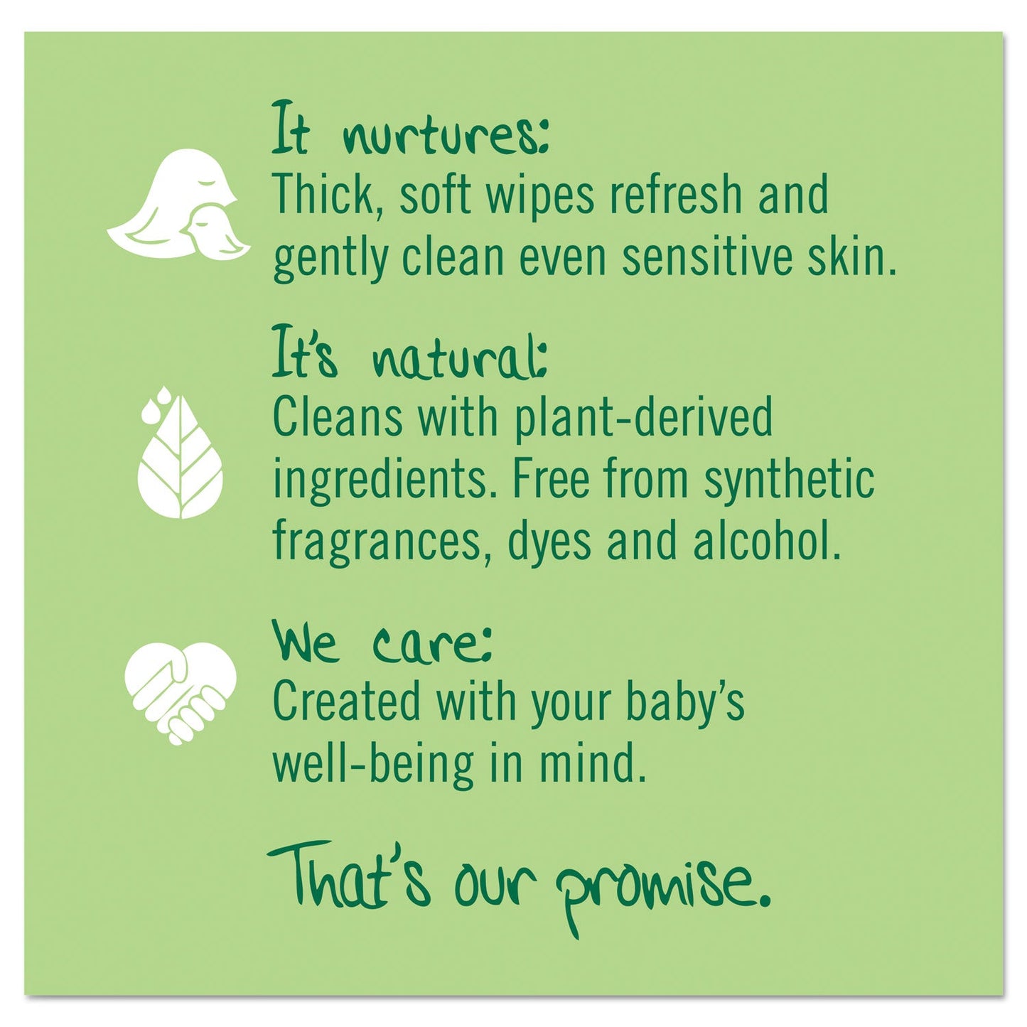 Seventh Generation Free and Clear Baby Wipes, 7 x 7, Unscented, White, 64/Flip Top Pack, 12 Packs/Carton