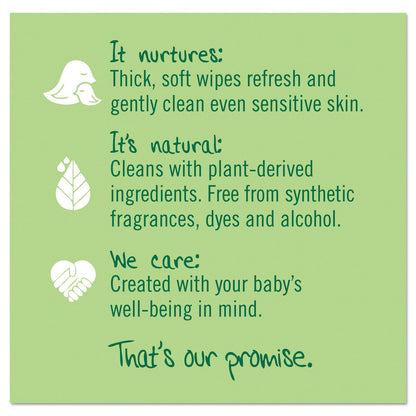 Seventh Generation Free and Clear Baby Wipes, 7 x 7, Unscented, White, 64/Flip Top Pack, 12 Packs/Carton