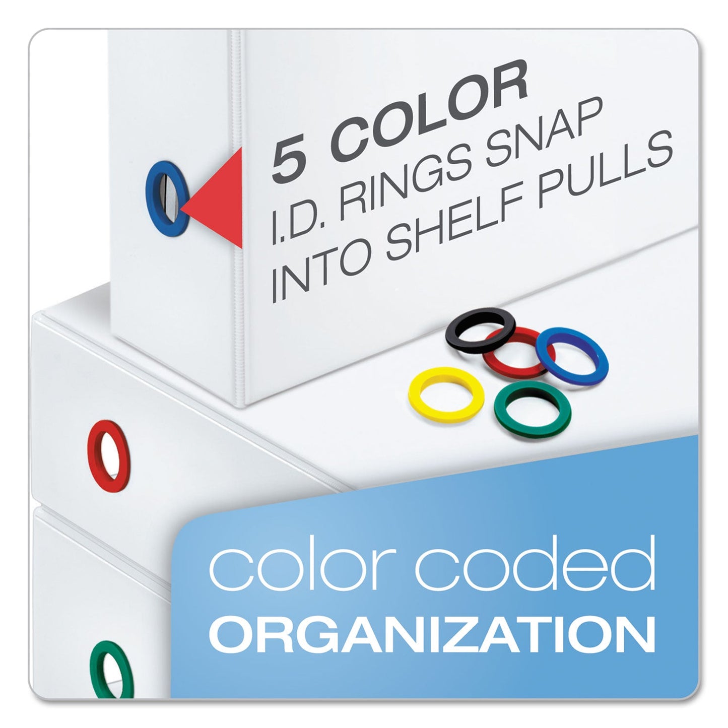 Cardinal FreeStand Easy Open Locking Slant-D Ring Binder, 3 Rings, 3" Capacity, 11 x 8.5, White