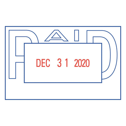 Xstamper VersaDater Message Dater, 2.13 x 1.31, PAID, Blue/Red