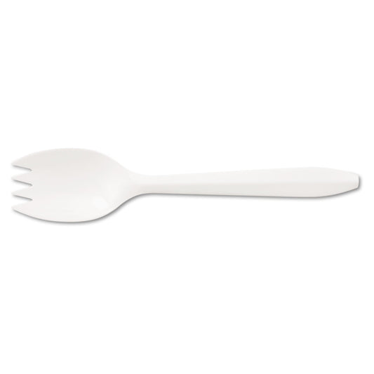 Boardwalk Mediumweight Polypropylene Cutlery, Spork, White, 1000/Carton