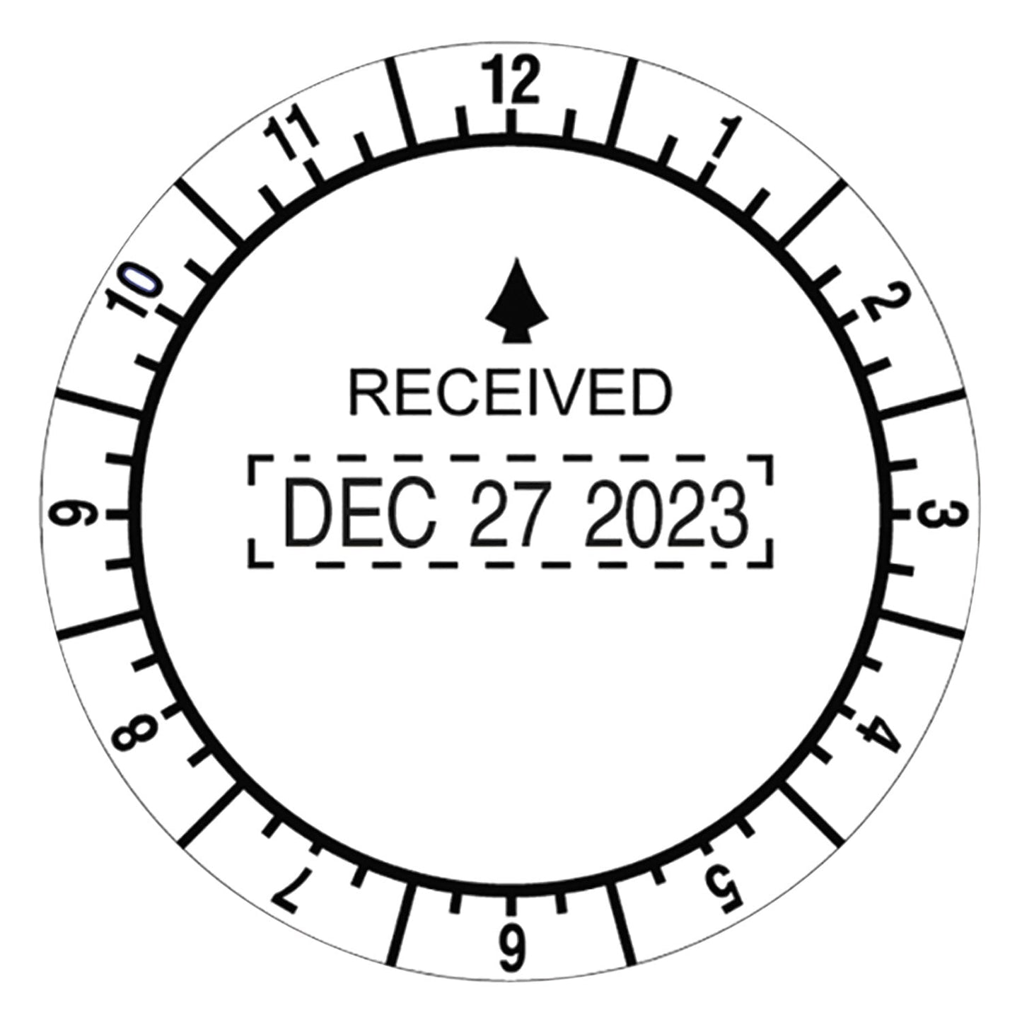 Trodat Time and Date Received Round Stamp, Conventional, 2" Diameter
