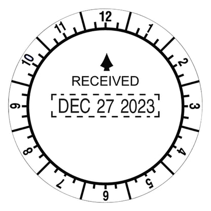 Trodat Time and Date Received Round Stamp, Conventional, 2" Diameter