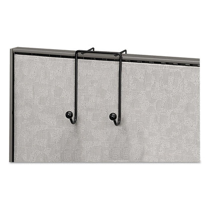 Fellowes Partition Additions Wire Double-Garment Hook, 4 x 5.13 x 6, Over-the Panel Mount,  Black