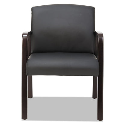 Alera Reception Lounge WL Series Guest Chair, 24.21" x 24.8" x 32.67", Black Seat/Back, Espresso Base