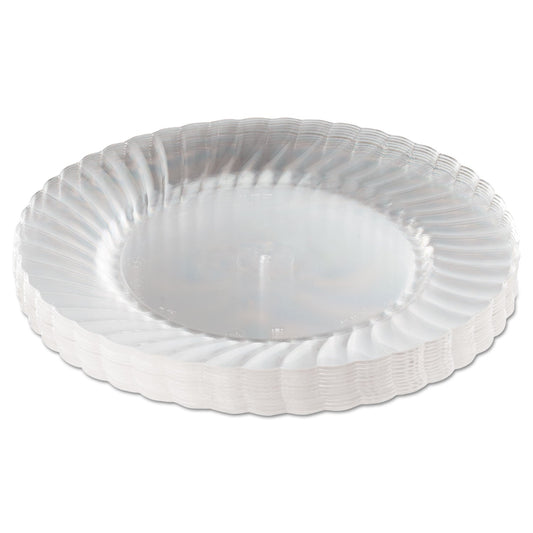 WNA Classicware Plastic Plates, 9" dia, Clear, 12/Pack, 15 Packs/Carton