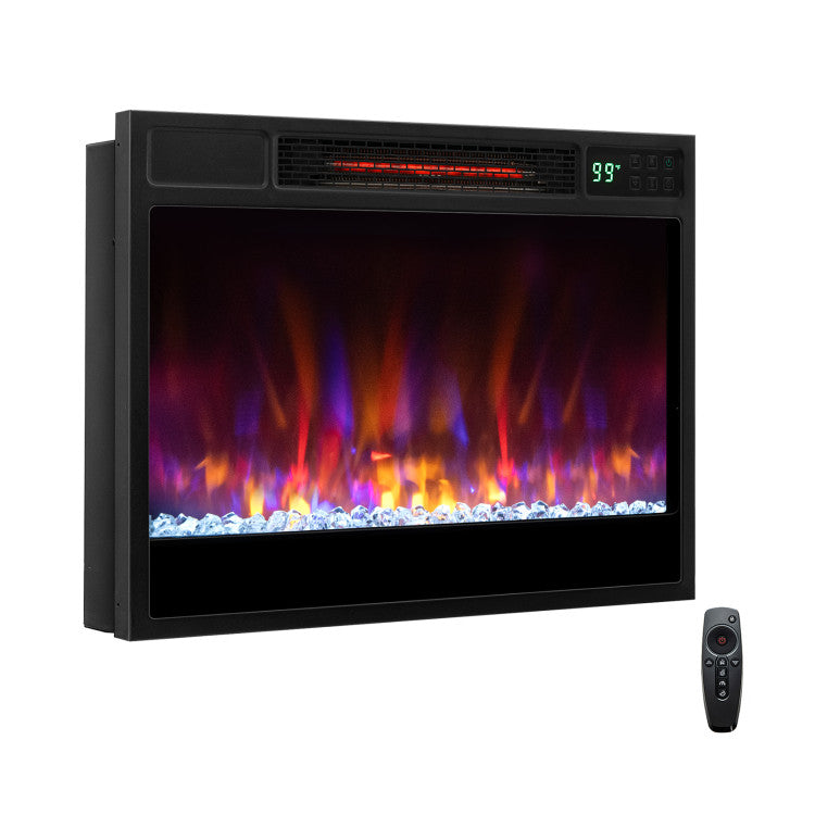 23 Inch 1500W Recessed Electric Fireplace Insert with Remote Control