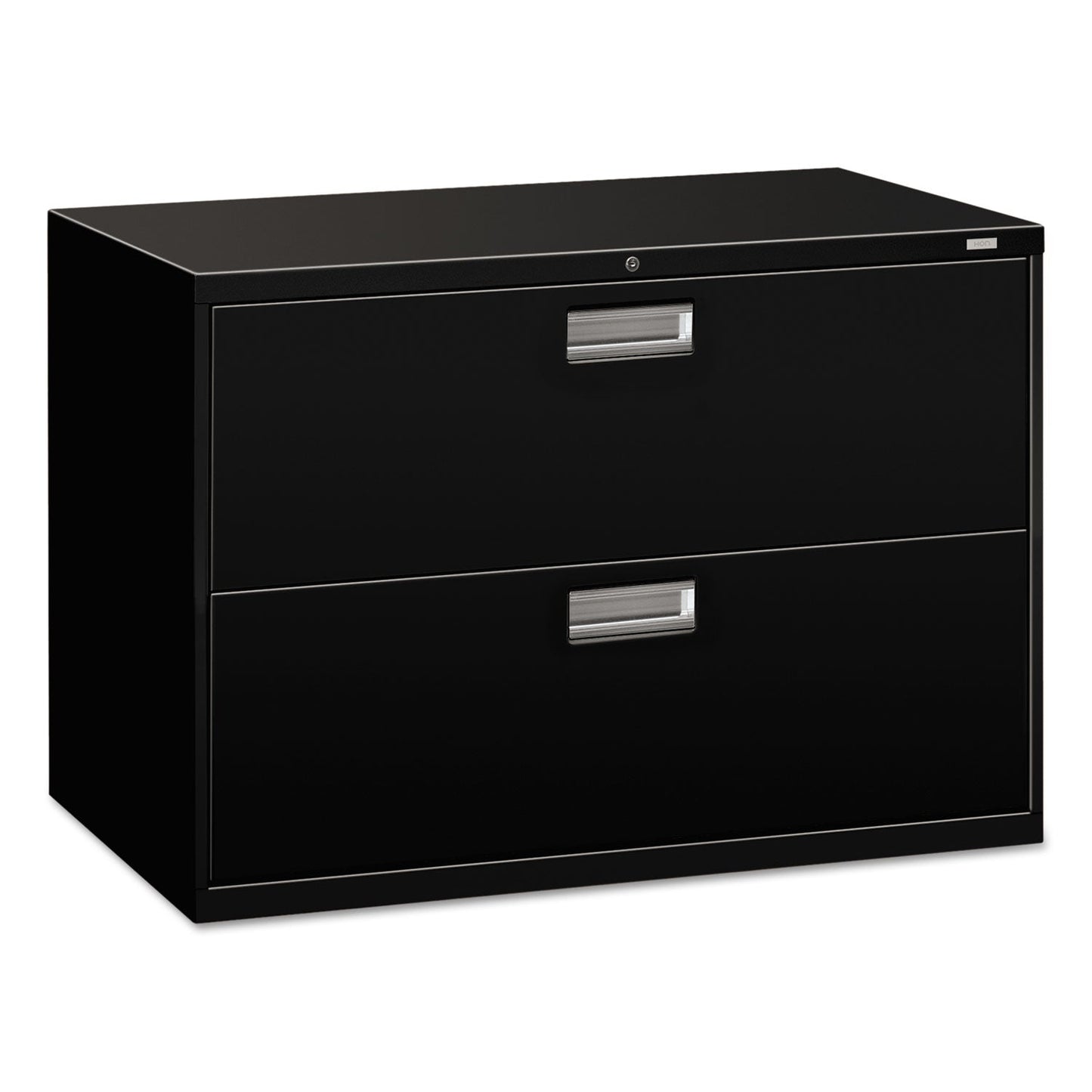 HON Brigade 600 Series Lateral File, 2 Legal/Letter-Size File Drawers, Black, 42" x 18" x 28"