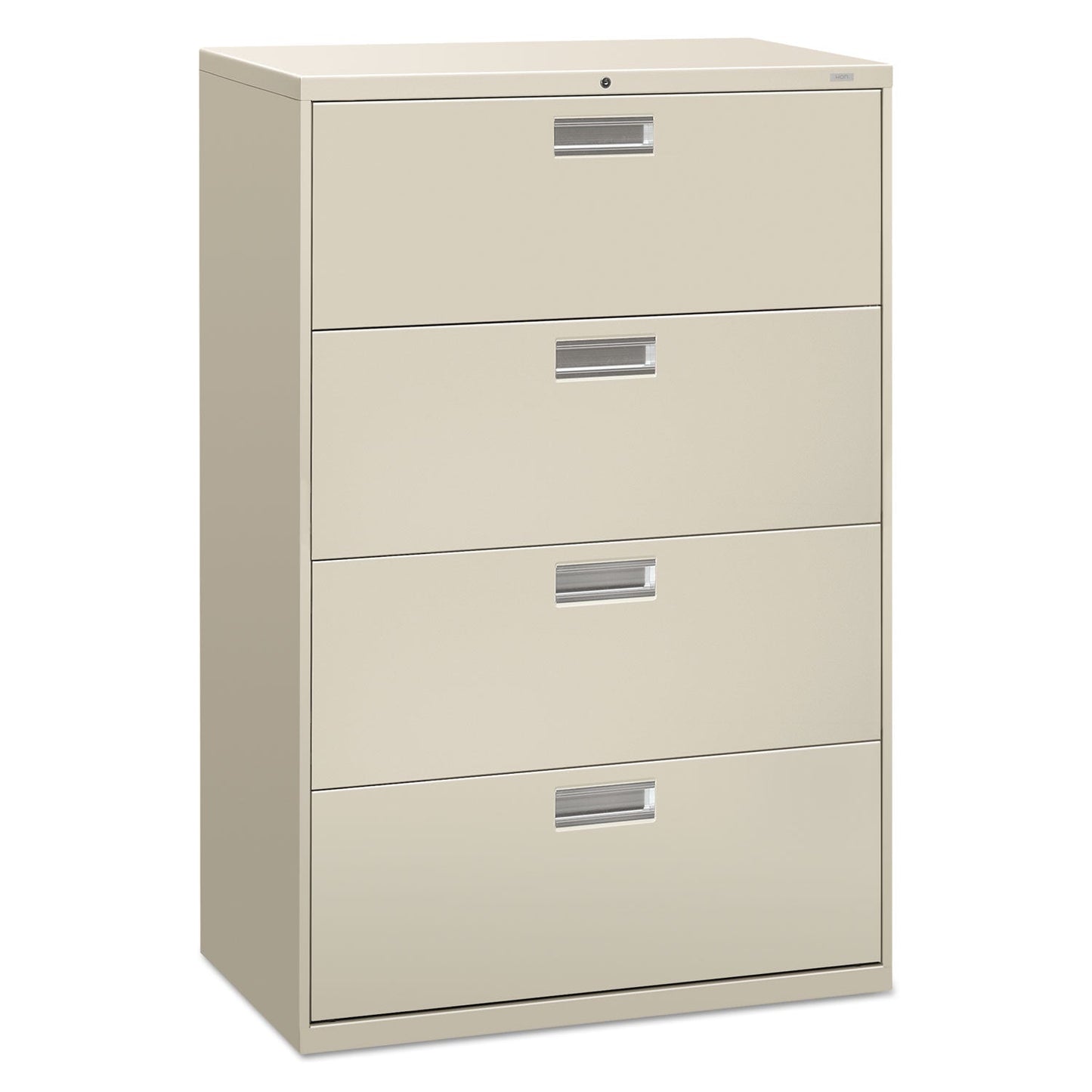 HON Brigade 600 Series Lateral File, 4 Legal/Letter-Size File Drawers, Light Gray, 36" x 18" x 52.5"