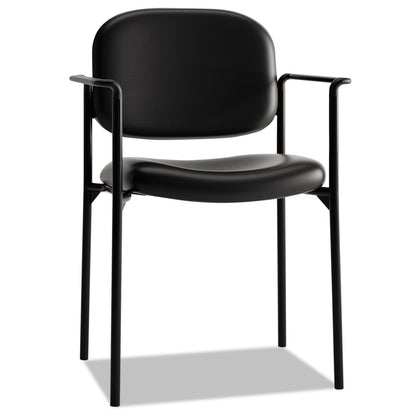 HON VL616 Stacking Guest Chair with Arms, Supports Up to 250 lb, Black