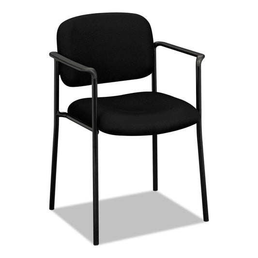 HON VL616 Stacking Guest Chair with Arms, Supports Up to 250 lb, Black