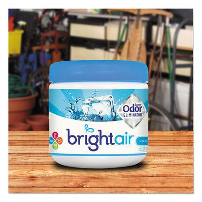 BRIGHT Air Super Odor Eliminator, Cool and Clean, Blue, 14 oz Jar, 6/Carton
