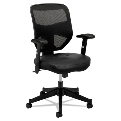 HON VL531 Mesh High-Back Task Chair with Adjustable Arms, Supports Up to 250 lb, 18" to 22" Seat Height, Black