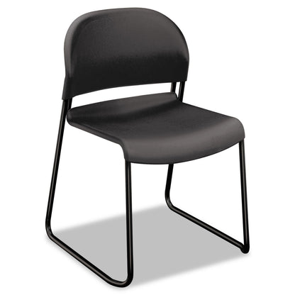 HON GuestStacker High Density Chairs, Supports Up to 300 lb, Lava Seat/Back, Black Base, 4/Carton