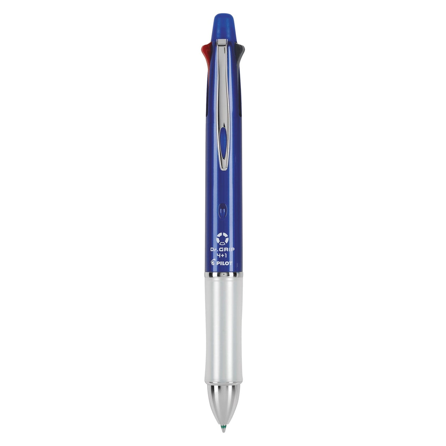 Pilot Dr. Grip 4 + 1 Multi-Color Ballpoint Pen/Pencil, Retractable, 0.7 mm Pen/0.5 mm Pencil, Black/Blue/Green/Red Ink, Blue Barrel