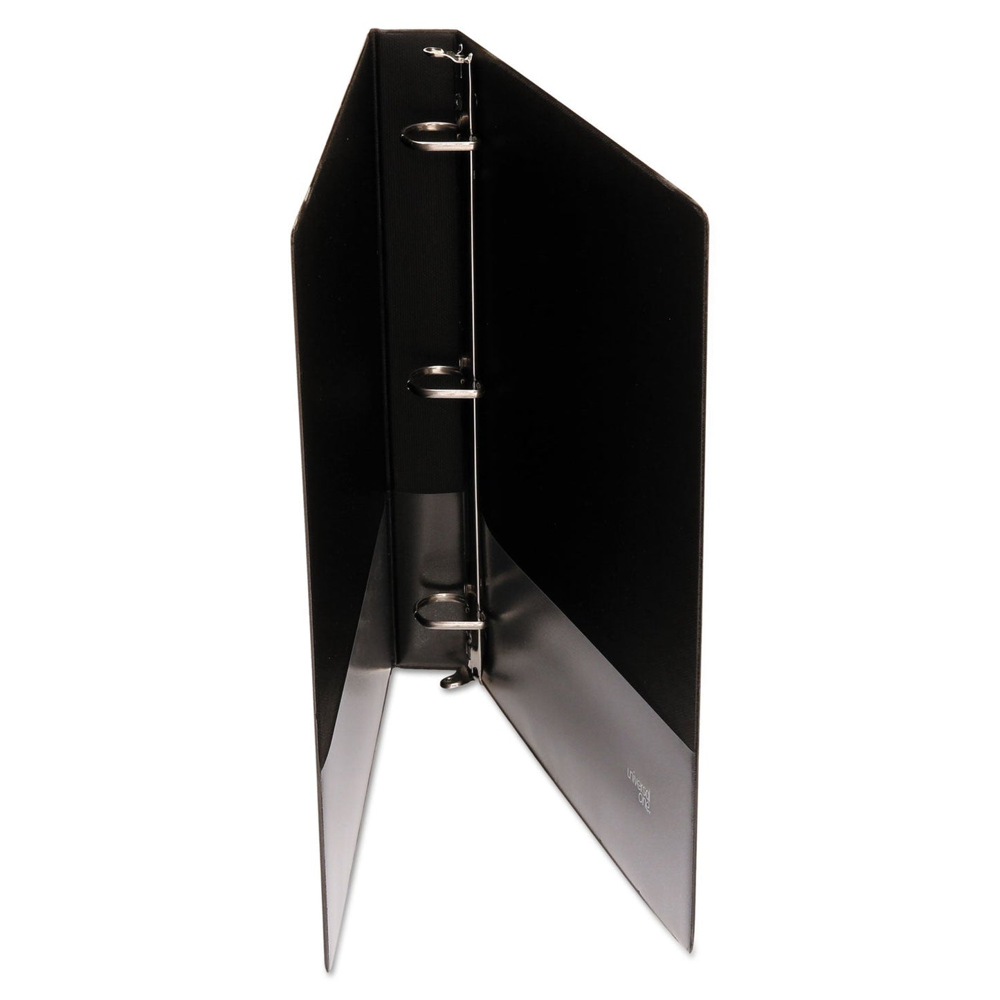 Universal Deluxe Non-View D-Ring Binder with Label Holder, 3 Rings, 1" Capacity, 11 x 8.5, Black