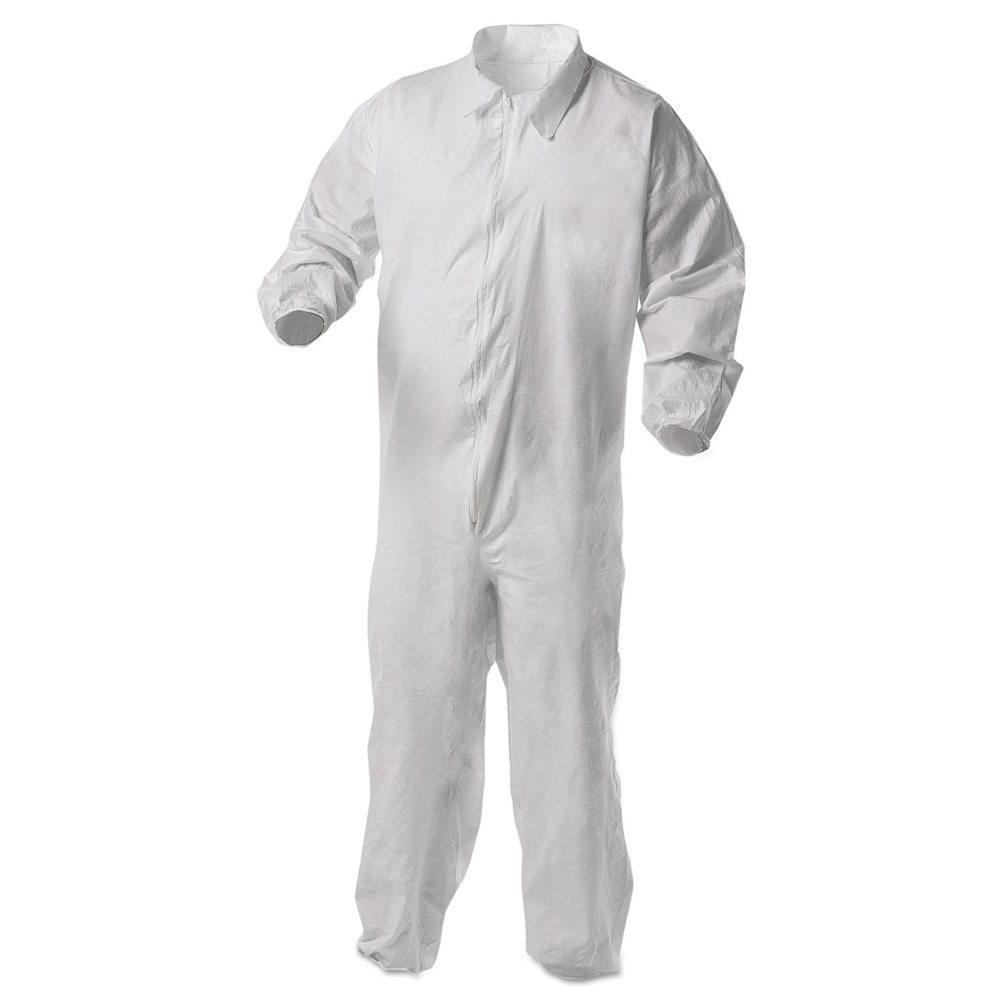 KleenGuard A35 Liquid and Particle Protection Coveralls, Zipper Front, Elastic Wrists and Ankles, 2X-Large, White, 25/Carton