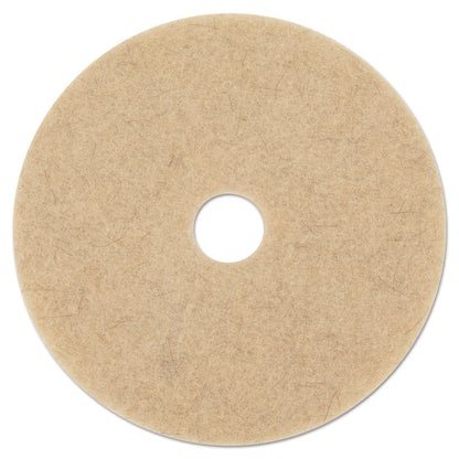 Boardwalk Natural Hog Hair Burnishing Floor Pads, 17" Diameter, Tan, 5/Carton