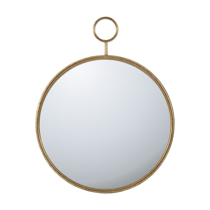 Circle Wall Mirror With Iron Frame, Accent Mirror For Living Room