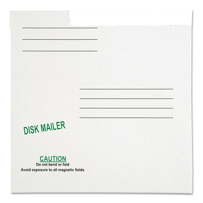 Quality Park Redi-File Disk Pocket/Mailer for CDs/DVDs, Square Flap, Tuck-Tab Closure, 6 x 5.88, White, 10/Pack