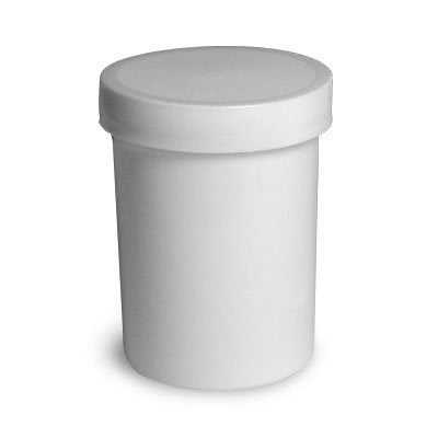 Plastic  Ointment Jar With Molded White Caps  12 X 4 Oz