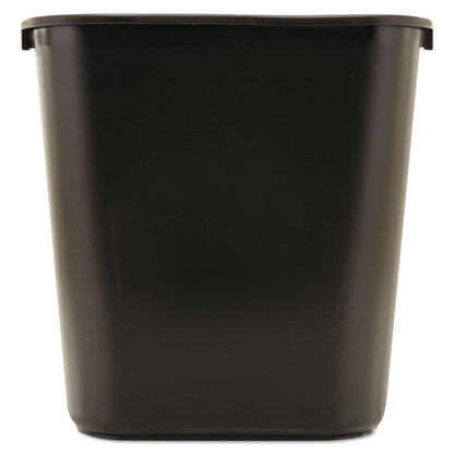Rubbermaid Deskside Plastic Wastebasket, Rectangular, 7 gal, Black