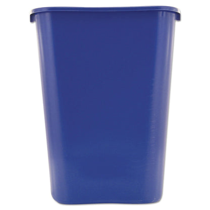 Rubbermaid Large Deskside Recycle Container with Symbol, Rectangular, Plastic, 41.25 qt, Blue