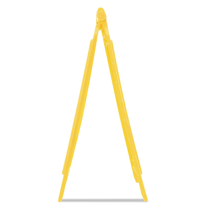 Rubbermaid Multilingual "Caution" Floor Sign,  11 x 12 x 25, Bright Yellow